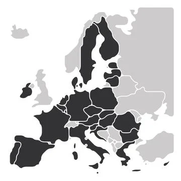 Simplified smooth map of EU Stock Illustration