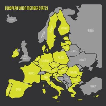 Simplified smooth map of EU Stock Illustration
