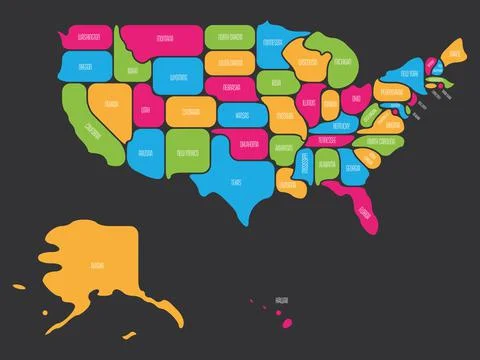 Simplified smooth map of USA Stock Illustration