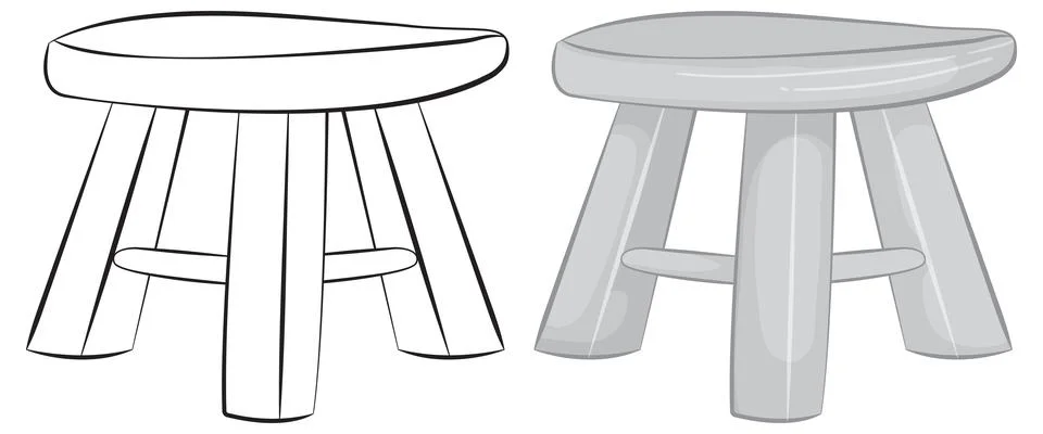 Simplified Stool Illustration in Vector Illustrazione stock
