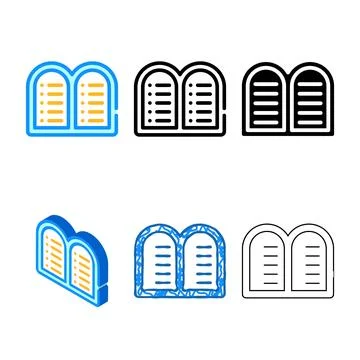Simplified tablets of stone color icon vector Stock Illustration