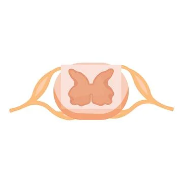Simplified thyroid illustration on white background イラスト素材
