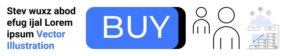 Simplified User Interface Design with Prominent Buy Button and Minimalist Ico Stockillustratie
