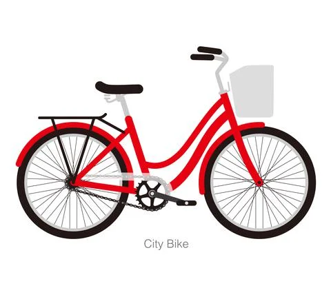 Simplified vector city bike, move fast illustration Stock Illustration