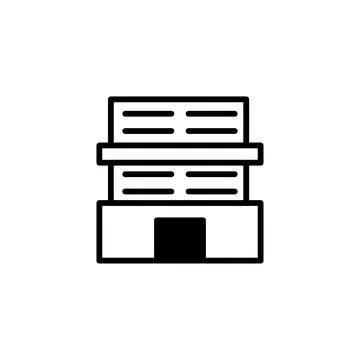 Simplified visual representation of a document stack with a modern office b.. Stock Illustration