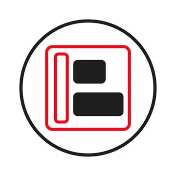Simplified visual symbol representing page layout design concept for creati.. Illustrazione stock