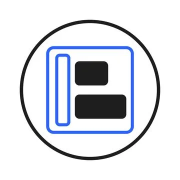Simplified web page layout symbol enclosed within a circular boundary for i.. Stock Illustration