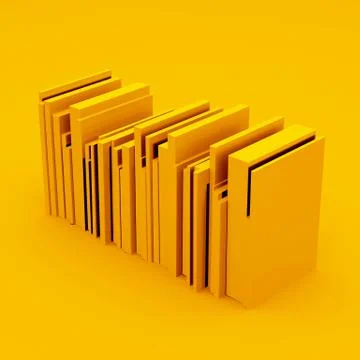 Simplified Yellow Stack of Books. 3d illustration 스톡 일러스트