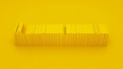 Simplified Yellow Stack of Books. 3d illustration Stock Photos