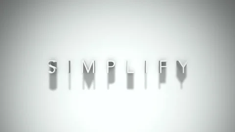 Simplify 3D title animation with shadows on a white background Stock Footage 297386145