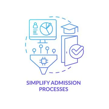 Simplify admission processes blue gradient concept icon Stock Illustration