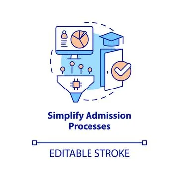Simplify admission processes concept icon Stock Illustration