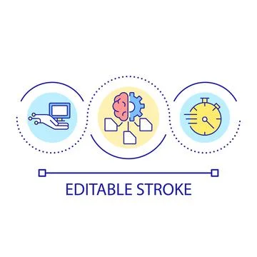 Simplify and speed up program development loop concept icon Stock Illustration