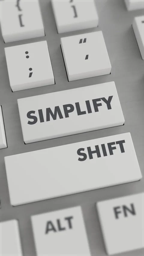 SIMPLIFY BUTTON PRESSING ON KEYBOARD Vertical Video Stock Footage 302441357