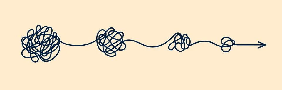 Simplify complex process to easy tasks and mind イラスト素材