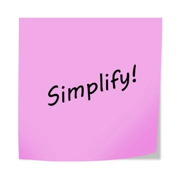 Simplify concept 3d illustration post note reminder with clipping path 스톡 일러스트