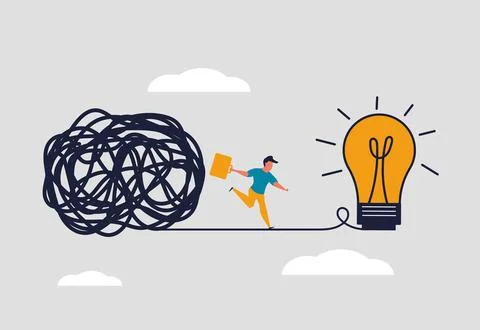 Simplify ideas and find right solution for your business. Quick solution an.. Stock Illustration