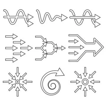 Simplify outline icon set Stock Illustration