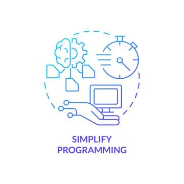 Simplify programming blue gradient concept icon Stock Illustration