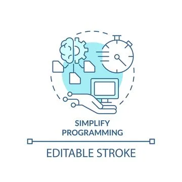 Simplify programming turquoise concept icon Illustrazione stock