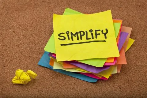  simplify reminder pragmatic or get organized concept, simplify reminder -... Stock Photos