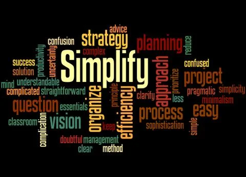 Simplify, word cloud concept Stock Illustration
