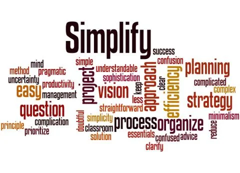 Simplify, word cloud concept 스톡 일러스트