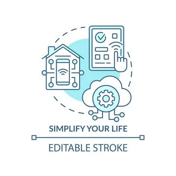 Simplify your life blue concept icon Illustrazione stock