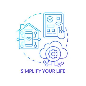 Simplify your life blue gradient concept icon Illustrazione stock