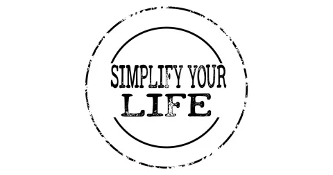 Simplify Your Life Circular Emblem with a Motto in Distressed Style Stock Footage 307676891