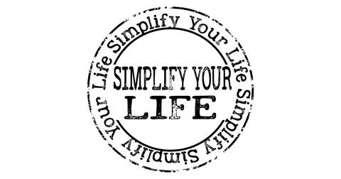 Simplify Your Life Circular Emblem with a Motto in Distressed Style Stock Illustration