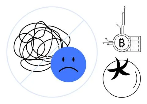Simplifying Complexity From Confusion to Cryptocurrency and Beyond Stock Illustration