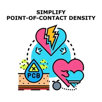 Simplifying point of contact density concept illustration Stock Illustration