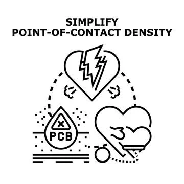 Simplifying point of contact density concept illustration Stock Illustration