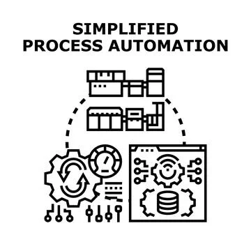 Simplifying process automation for business efficiency optimization Stock Illustration