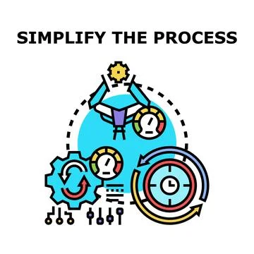 Simplifying process automation concept optimizing workflow management Stock Illustration