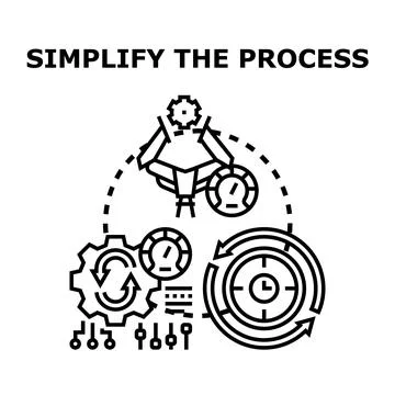 Simplifying process automation concept optimizing workflow management Stock Illustration