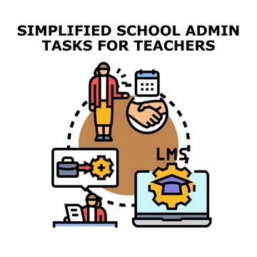 Simplifying school administration tasks for teachers using technology Stock Illustration