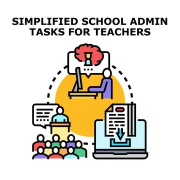 Simplifying school administration tasks for teachers concept Stock Illustration