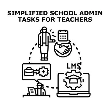 Simplifying school administration tasks for teachers using technology Stock Illustration