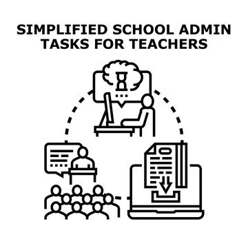 Simplifying school administration tasks for teachers concept Stock Illustration
