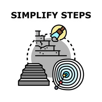 Simplifying steps process vector concept illustration Stockillustratie