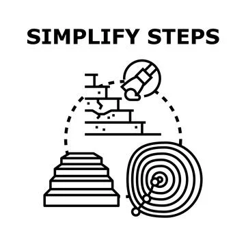Simplifying steps process vector concept illustration Stock Illustration
