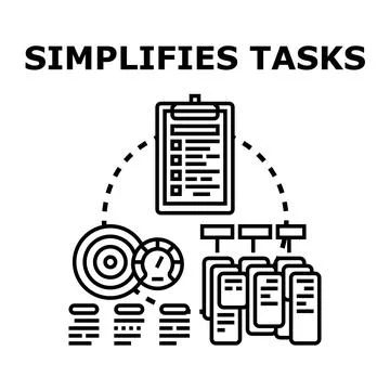 Simplifying tasks and optimizing business process management Stock Illustration