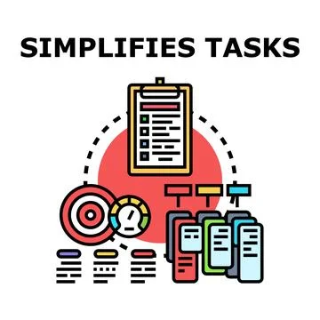 Simplifying tasks and optimizing business process management Stock Illustration