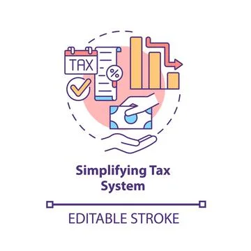 Simplifying tax system concept icon Stock-Illustration