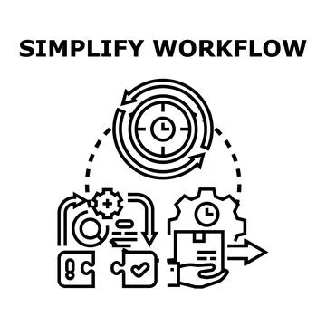 Simplifying workflow process improving business efficiency concept Stock Illustration