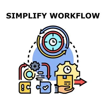 Simplifying workflow process improving business efficiency concept Stock Illustration