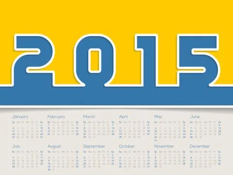 Simplistic 2015 calendar Stock Illustration