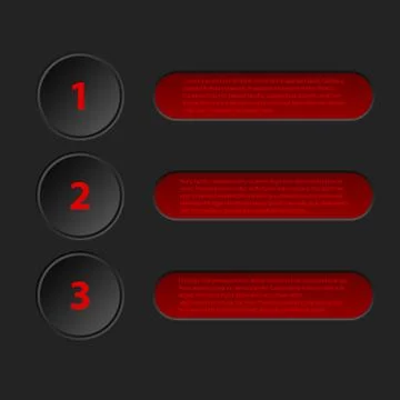 Simplistic 3d infographic in black red color Stock Illustration